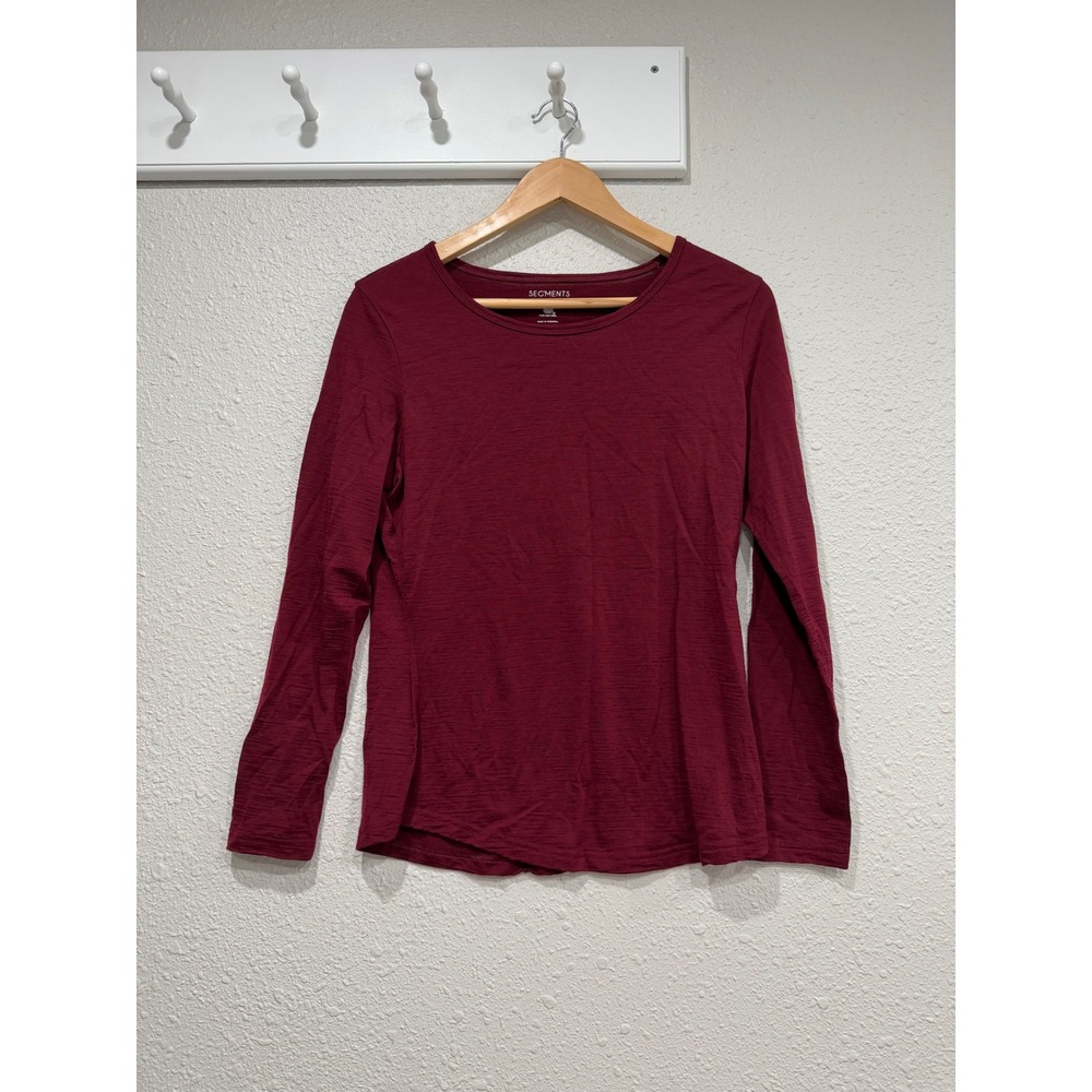 Segments Women's Base Layer Top 100% Merino Wool Red M Outdoor Hiking Gorpcore